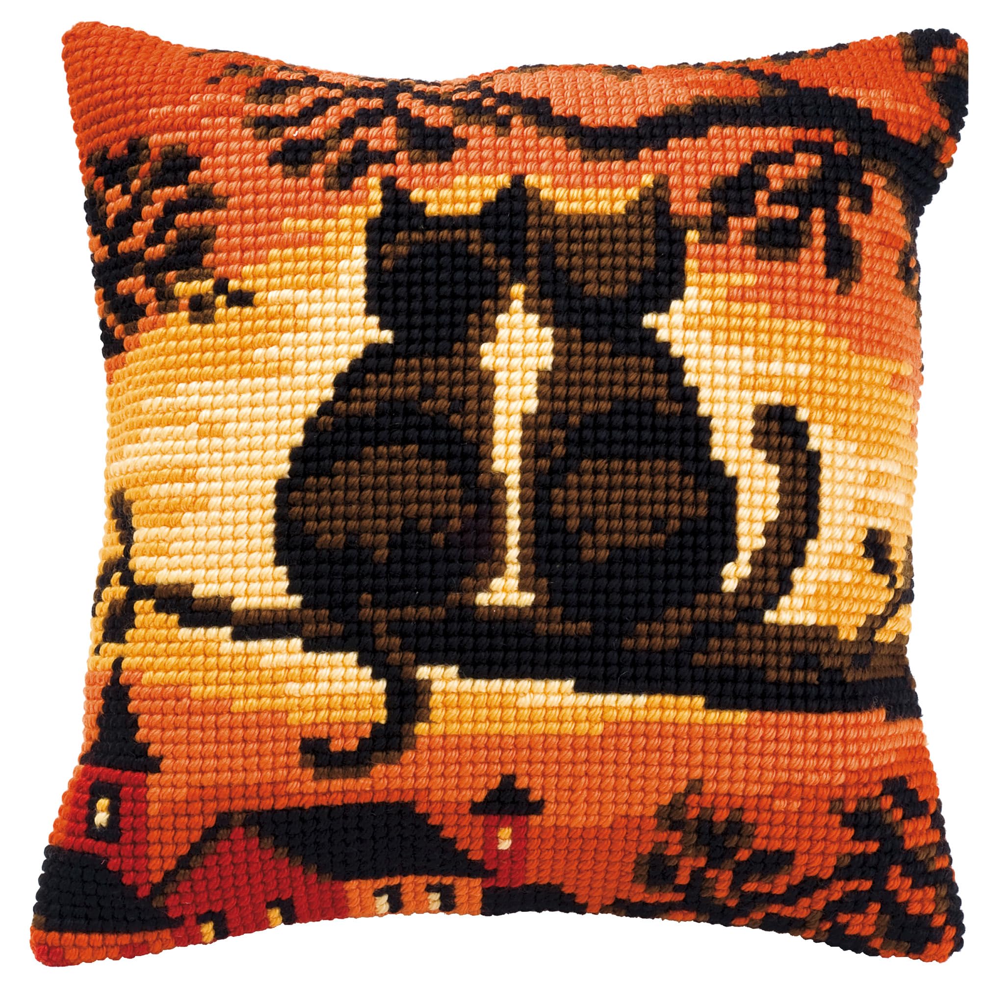 Vervaco Sunset Cats Cross Stitch Cushion, Multi-Colour