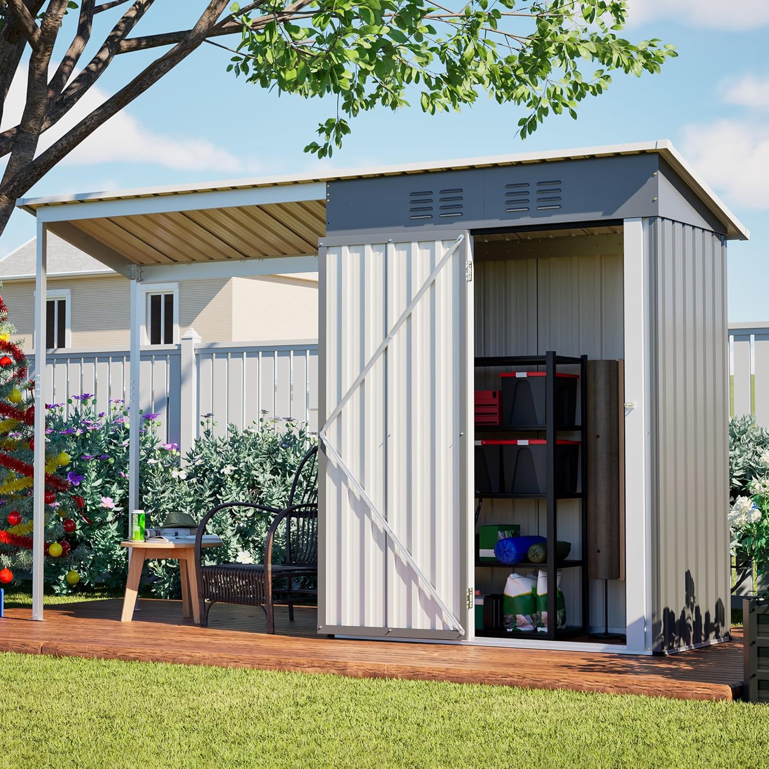 YOPTO 5x3 FT Metal Storage Shed & Gazebo Review: Best Backyard Tool Organizer