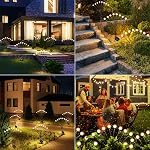 IBaycon 4 Pack Solar Firefly Lights Garden Pathway Outdoor Decor Warm White . 2 Modes d'éclairage pour les décorations de piste de jardin de jardin