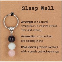 GINAZL Natural Crystals Keychain Gift, Evil Eyes Charm Keychains Inspirational Keychain for Women Bag/purse Charms