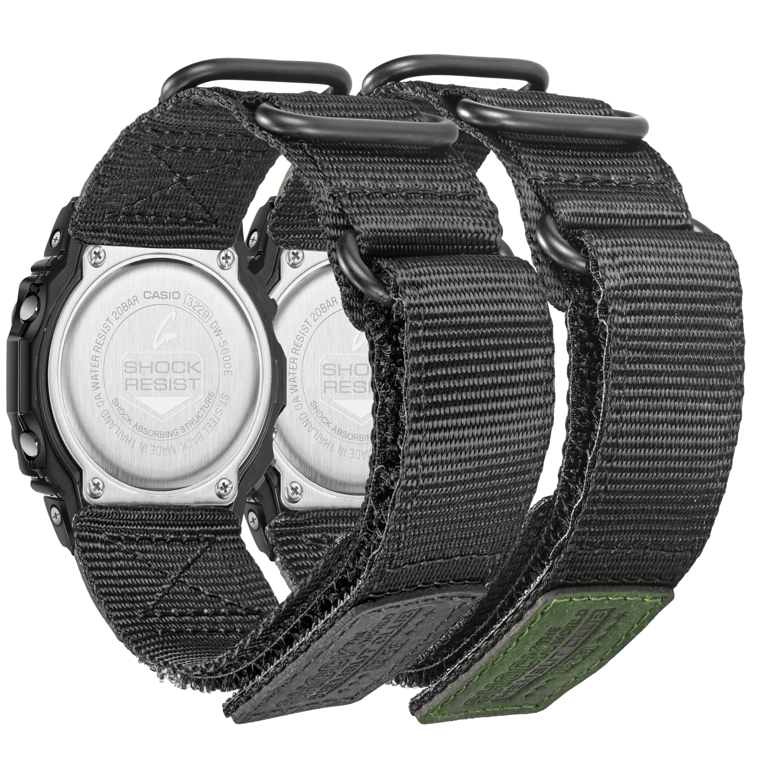 Replacement Watch Band Strap for Casio Mens G-Shock GD-120/GD-350/GA-100/GA-110/GB-5600,Upgraded Three Buckles 16mm Nylon Watch Band?Package Included: 2 X Casio Watch Bands?