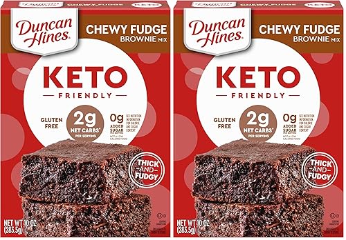 Duncan Hines Keto Friendly Chewy Fudge Brownie Mix, Gluten Free,