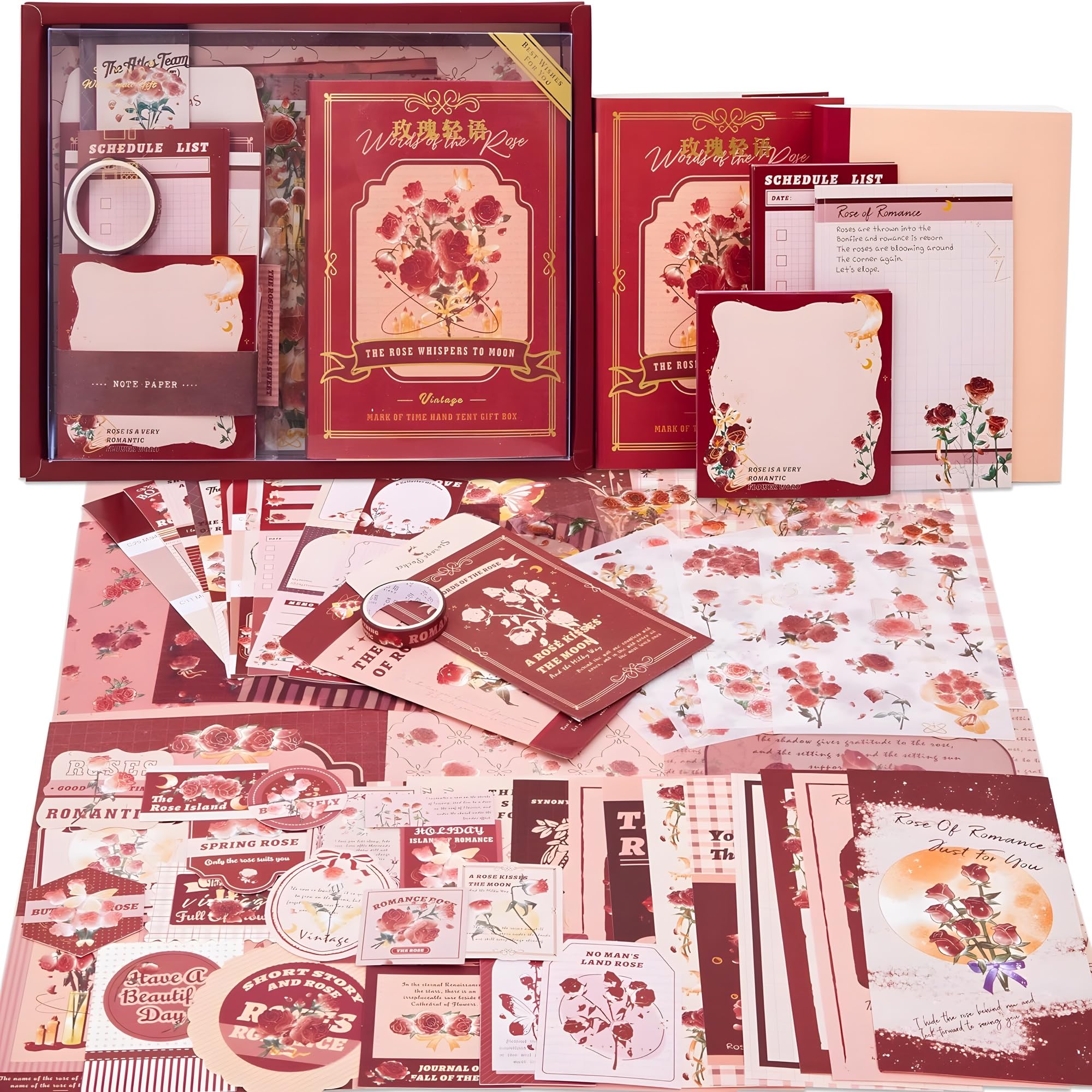24x7 eMall 346pcs Journal Supplies Kit Vintage Scrapbook Stickers Art journaling kit. Journal Schedulers DIY Paper Stickers for Decoration Notebook Collage Album Aesthetic Tape (Rose) (B0CR19GNVX) Amazon Price History, Amazon Price Tracker