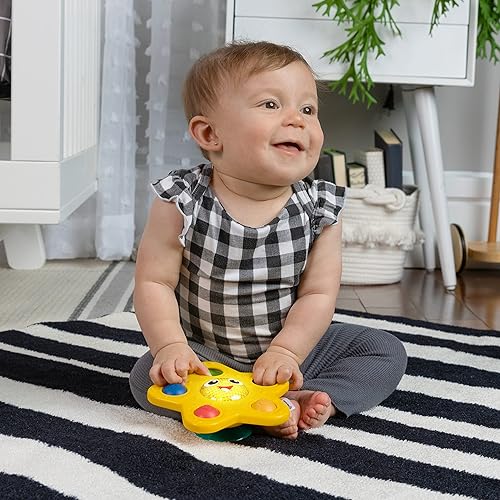 Miniatura 6 de Baby Einstein Ocean Explorers Pop & Glow Starfish Light Up Sensory Popper Toy Juguete de succión para silla alta, para bebés a partir de 6 meses