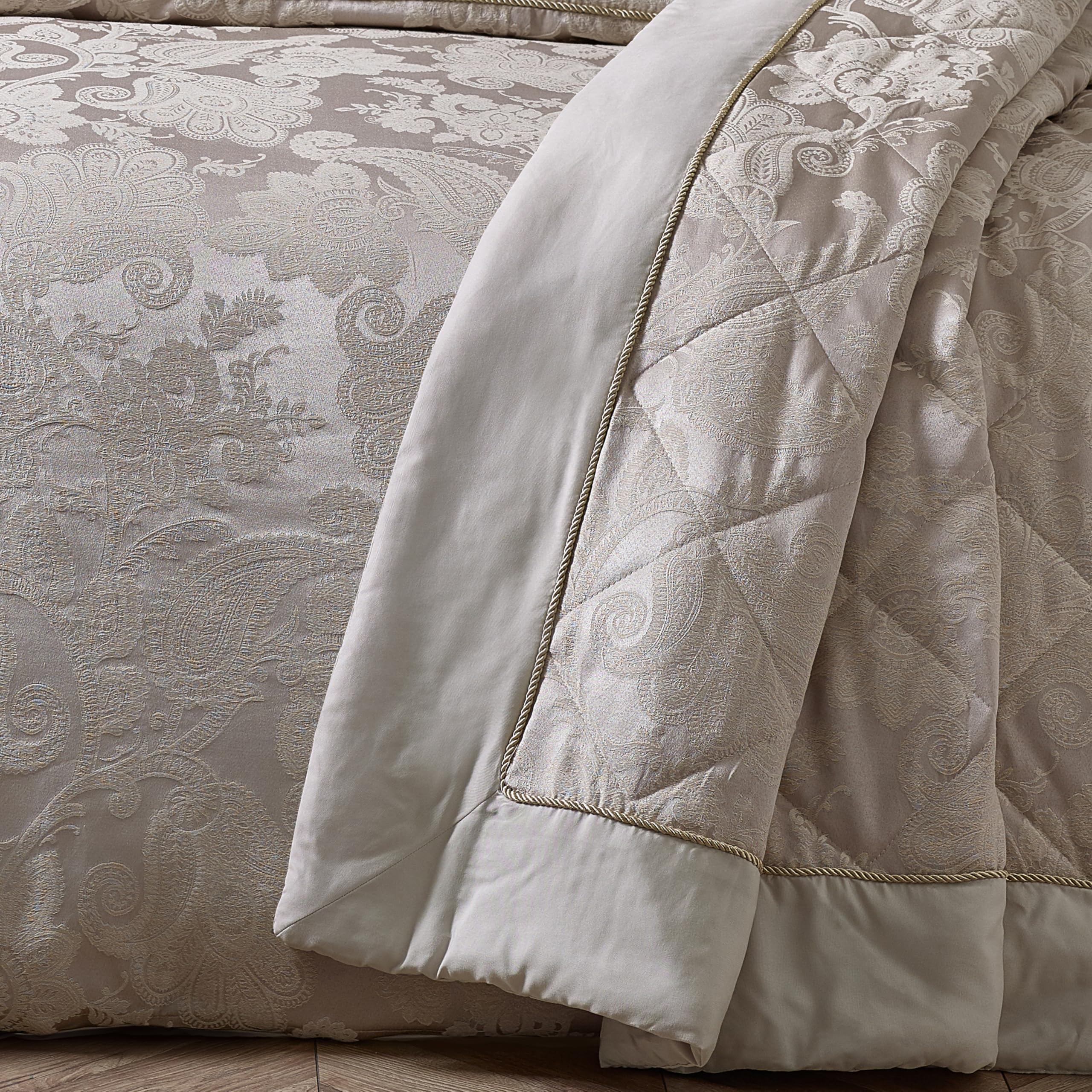 Catherine Lansfield Opulente Jacquard-Tagesdecke, 240 x 260 cm, Champagner-Gold
