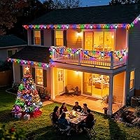 Vista 8 de Joomer St. Patrick's Day Green String Lights, 65FT 100 LED C9 Color Changing RGB Xmas Tree Lights Connectable Remote Control Waterproof Plug in
