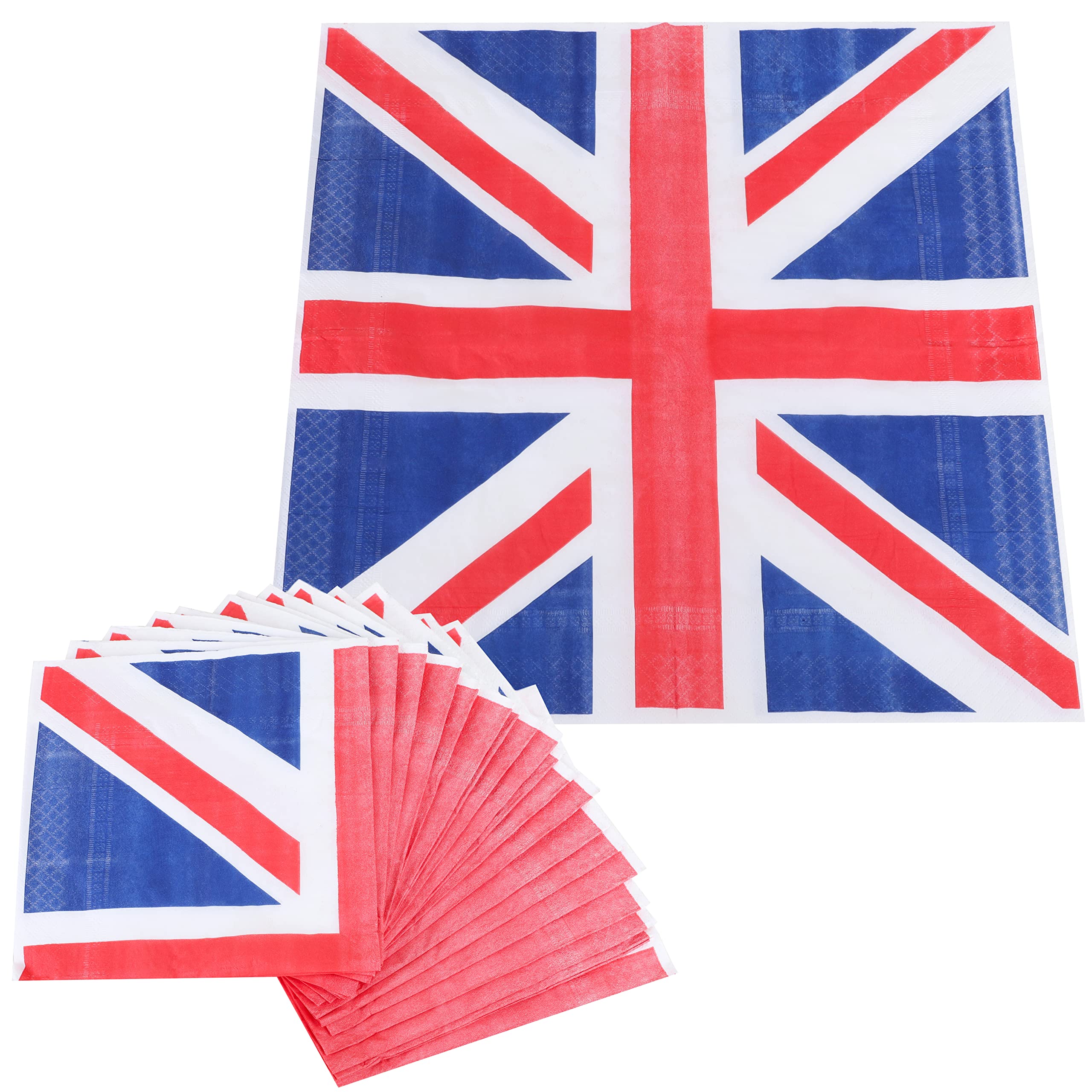 Buy Toyland® Pack of 20 Union Jack Paper Napkins Queens Platinum
