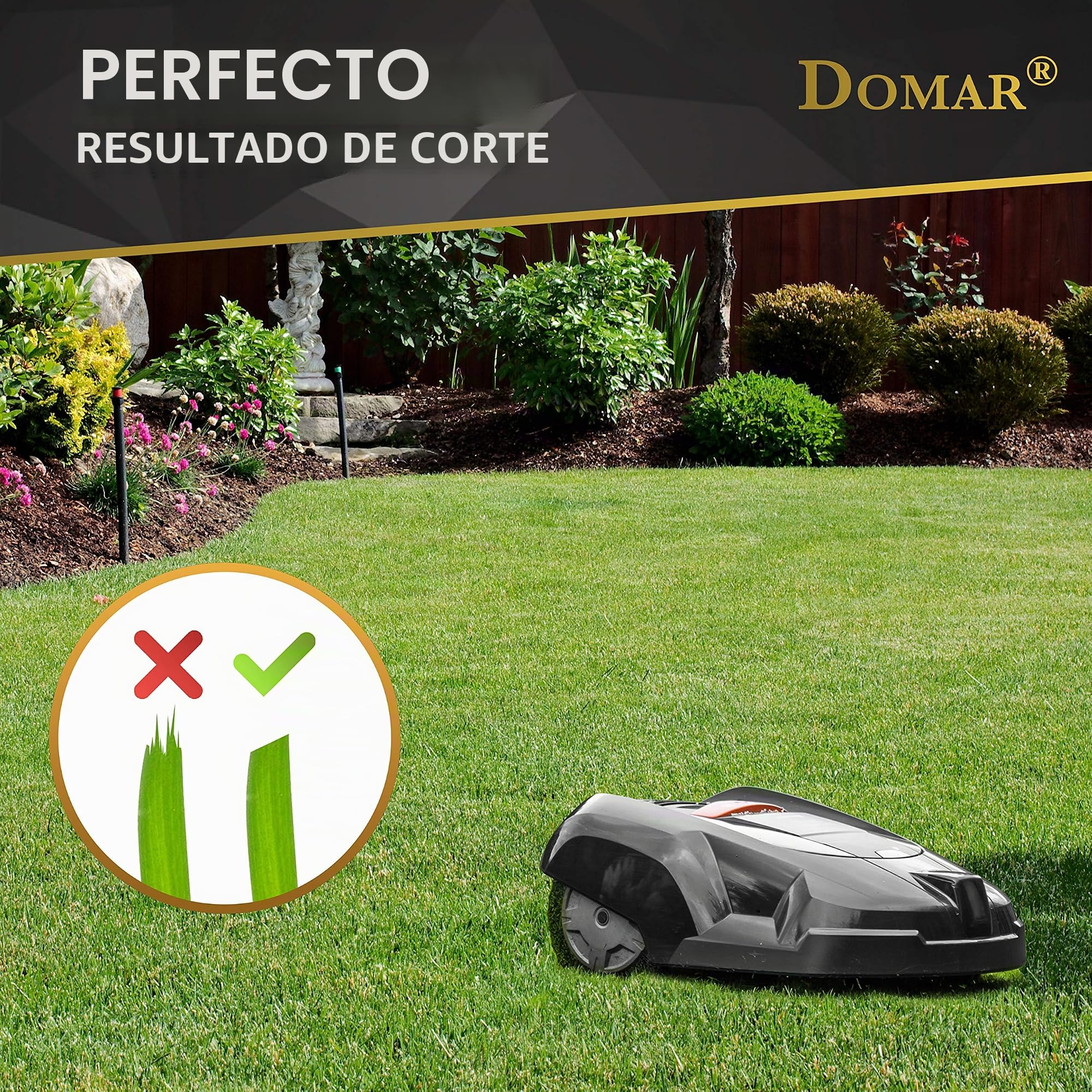 Domar – Cuchillas de cortacésped-robots de larga duración, tornillos incluidos I Cuchillas mejoradas compatibles con los robot cortacésped mamotion I 32 cuchillas de repuesto