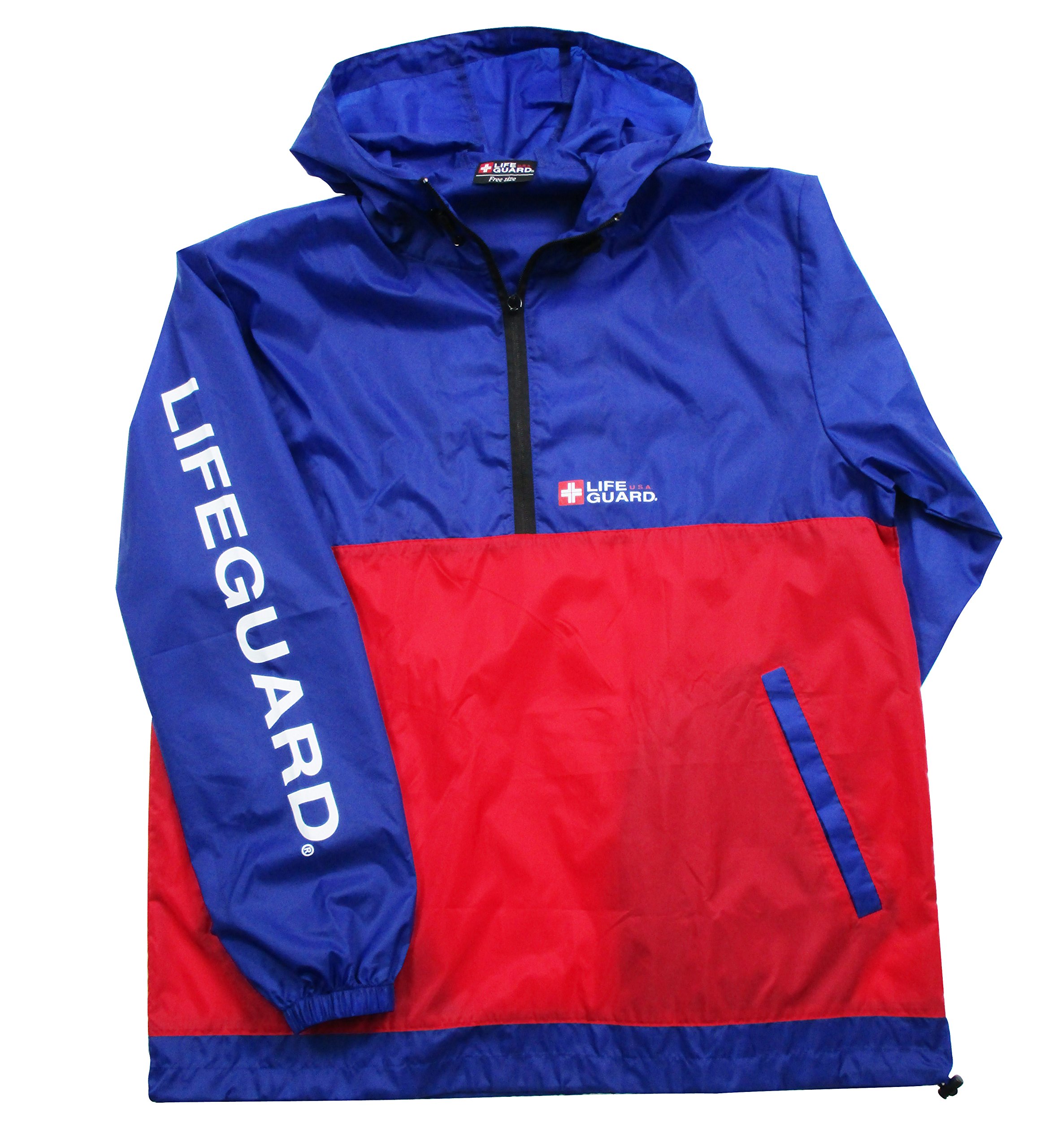Amazon.co.jp: LIFEGUARD ナイロンパーカー ネイビー/レッド LW-02 