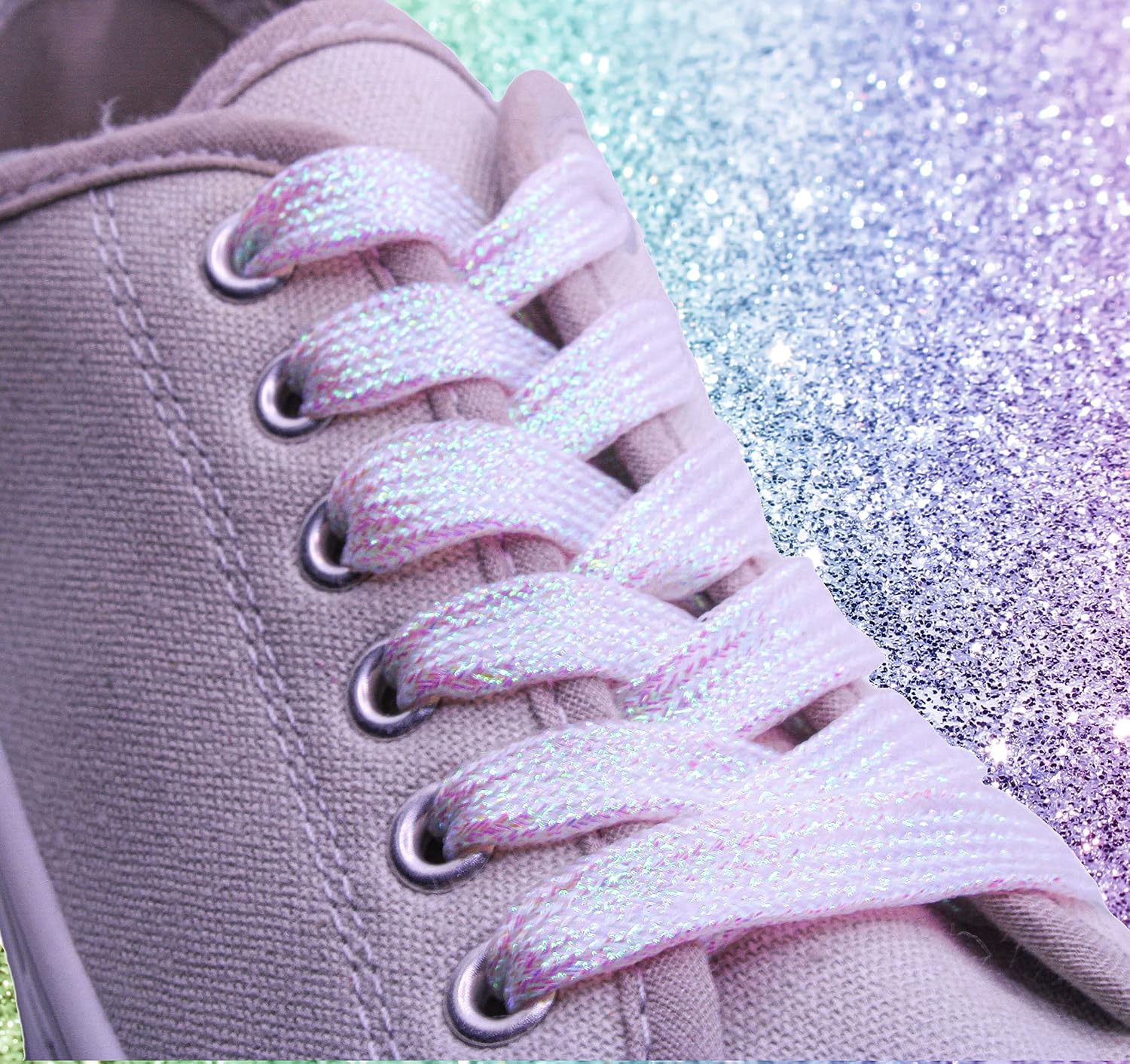 One Pair of Metallic Glitter Shoelaces From Sparkly Shoe Laces