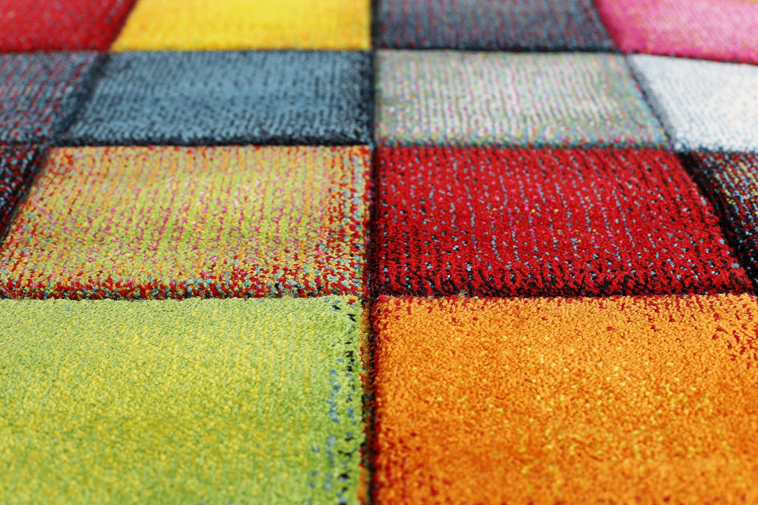 Mia's Teppiche "Smaragd" - Tappeto di design contemporaneo - Quadri multicolore, 120x170 cm