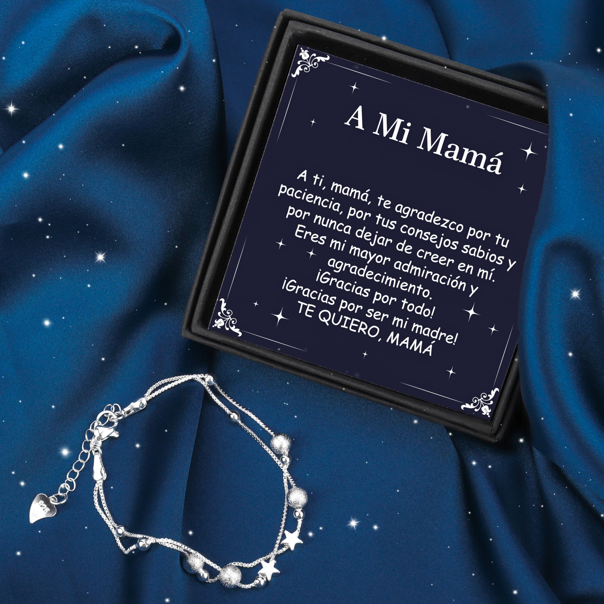 Rebundex Pulsera Plata Regalos Originales para Mujer Pulseras Regalos para Mujer Cumpleaños Navidad Día de San Valentín Madre Mama Amiga Novia — view 3