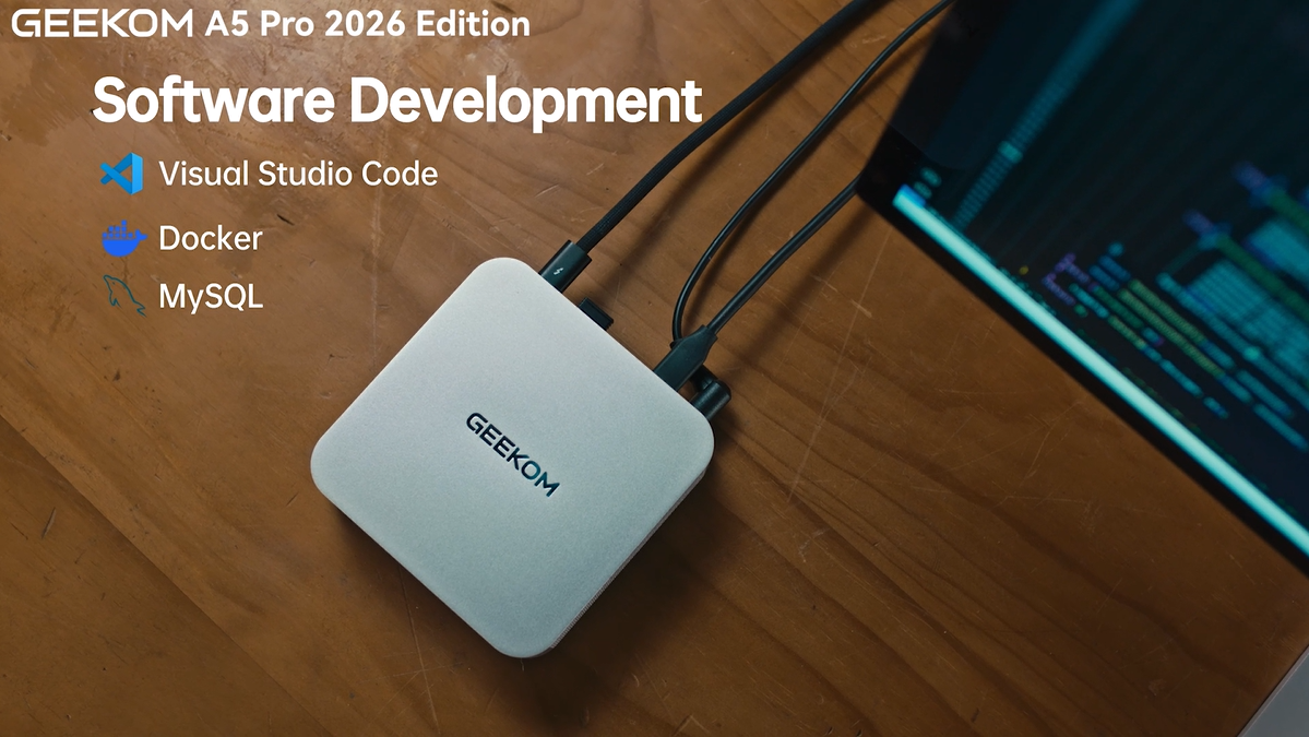 GEEKOM A5 Pro 2026 Best Office Mini PC with AMD Ryzen5 7530U(Beat