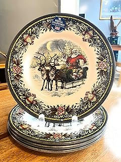 Santa's Sleigh Christmas Dinnerware Sets - Set of 4 (Salad Plates)