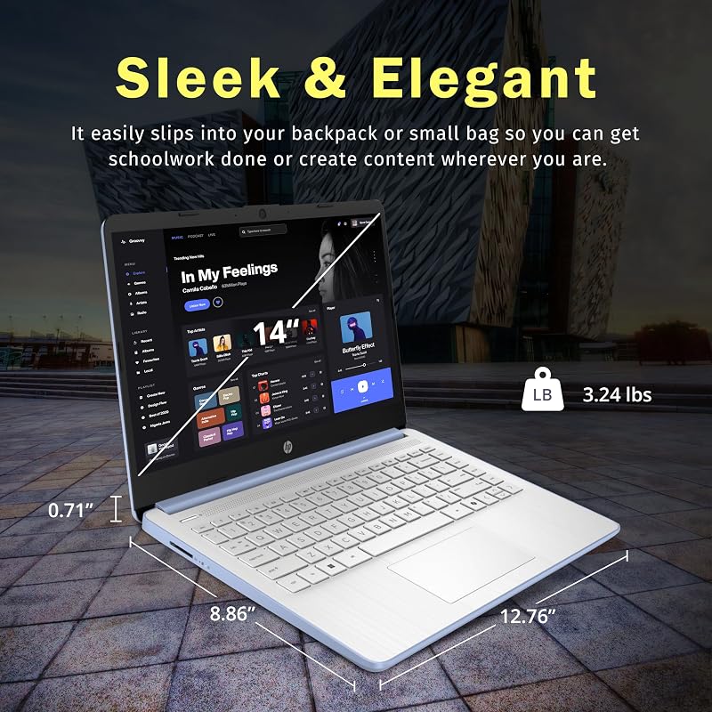 HP Stream 14" HD Laptop, Intel Processor N150, 4GB RAM, 128GB UFS, Intel Graphics, Copilot, Fast Charge, Wi-Fi 6, Windows 11 S, Sky Blue (Renewed) image 7