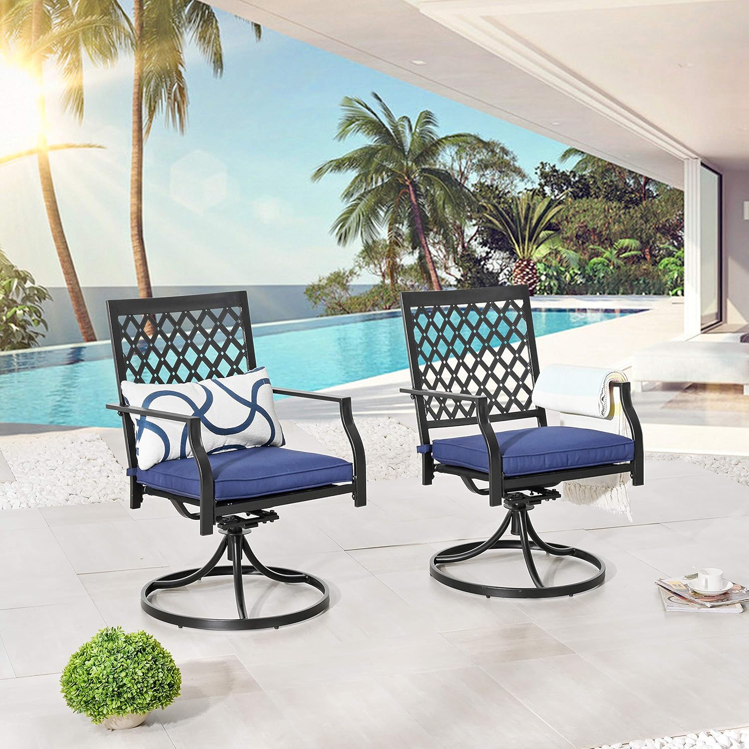 Buy Lokatse Home Patio Swivel Rocker Chairs Furniture Metal Outdoor Dining Chairs With Cushion Set Of 2 Online In Indonesia B07thyq8tn Buy Lokatse Home Patio Swivel Rocker Chairs Furniture Metal Outdoor Dining Chairs With Cushion Set Of 2 Online In Indonesia B07thyq8tn