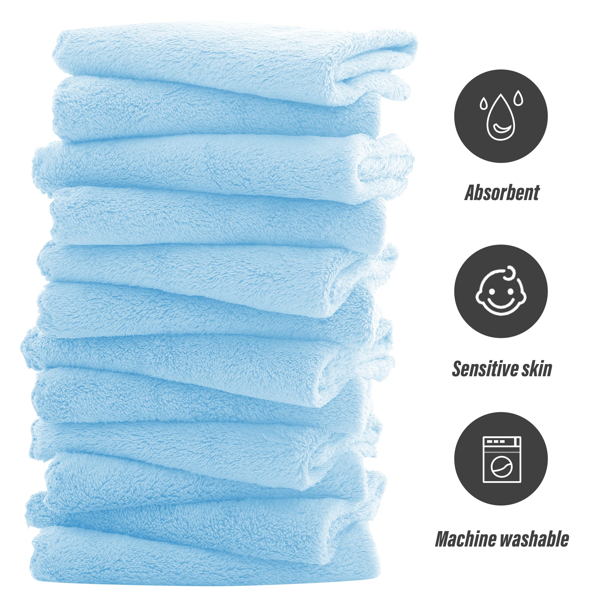 Sunny zzzZZ Lot de 12 lingettes pour bébé (aigue-marine)