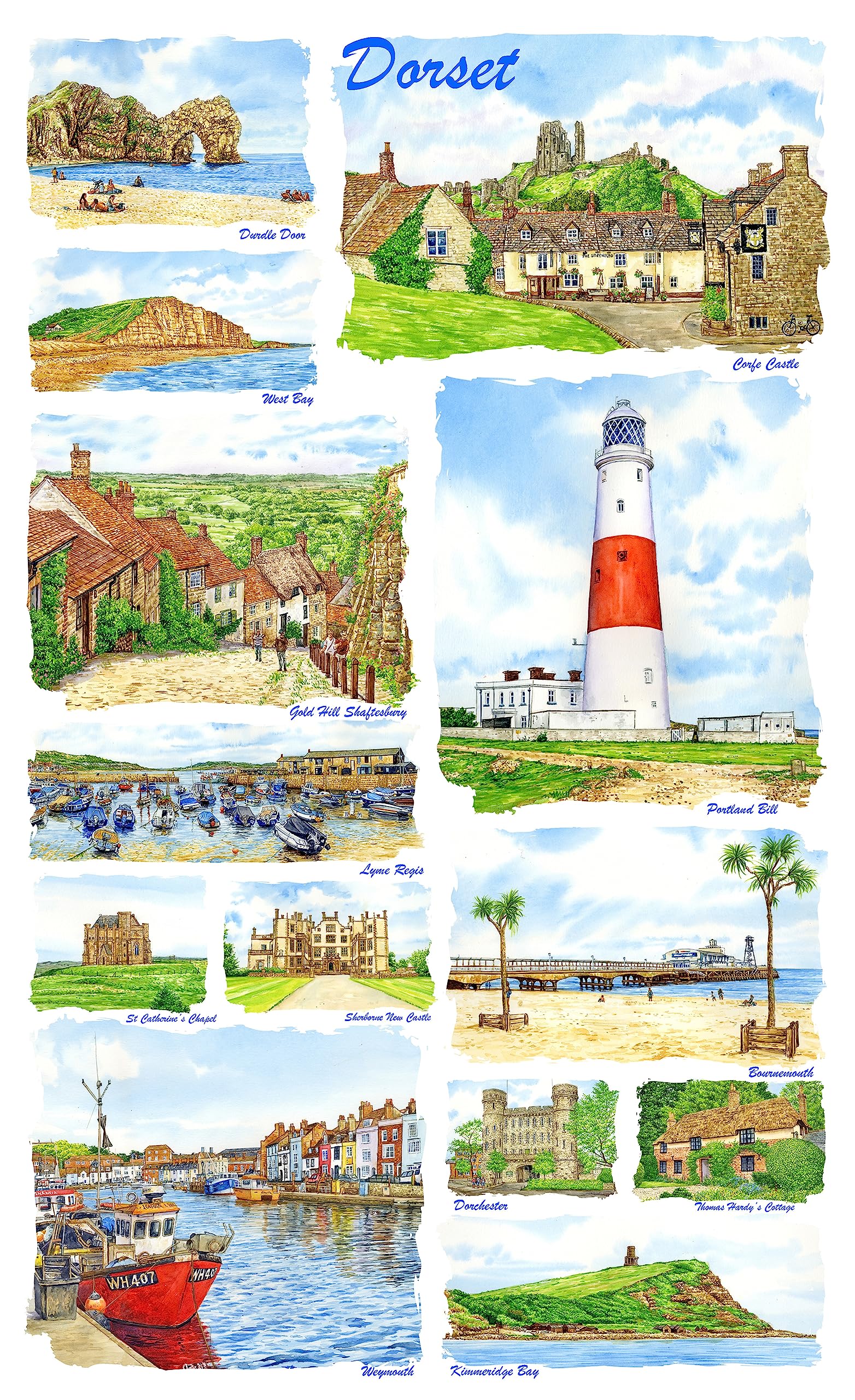 Kevin Robinson Collection Gold Dorset Tea Towel