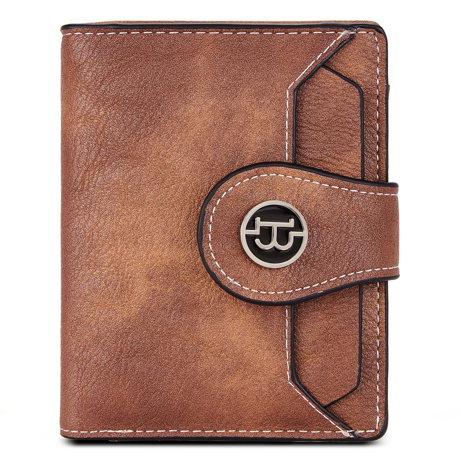 BOSTANTEN Women Leather Wallet RFID Blocking Small Bifold Zipper Pocket Wallet Card Case Purse with ID Window