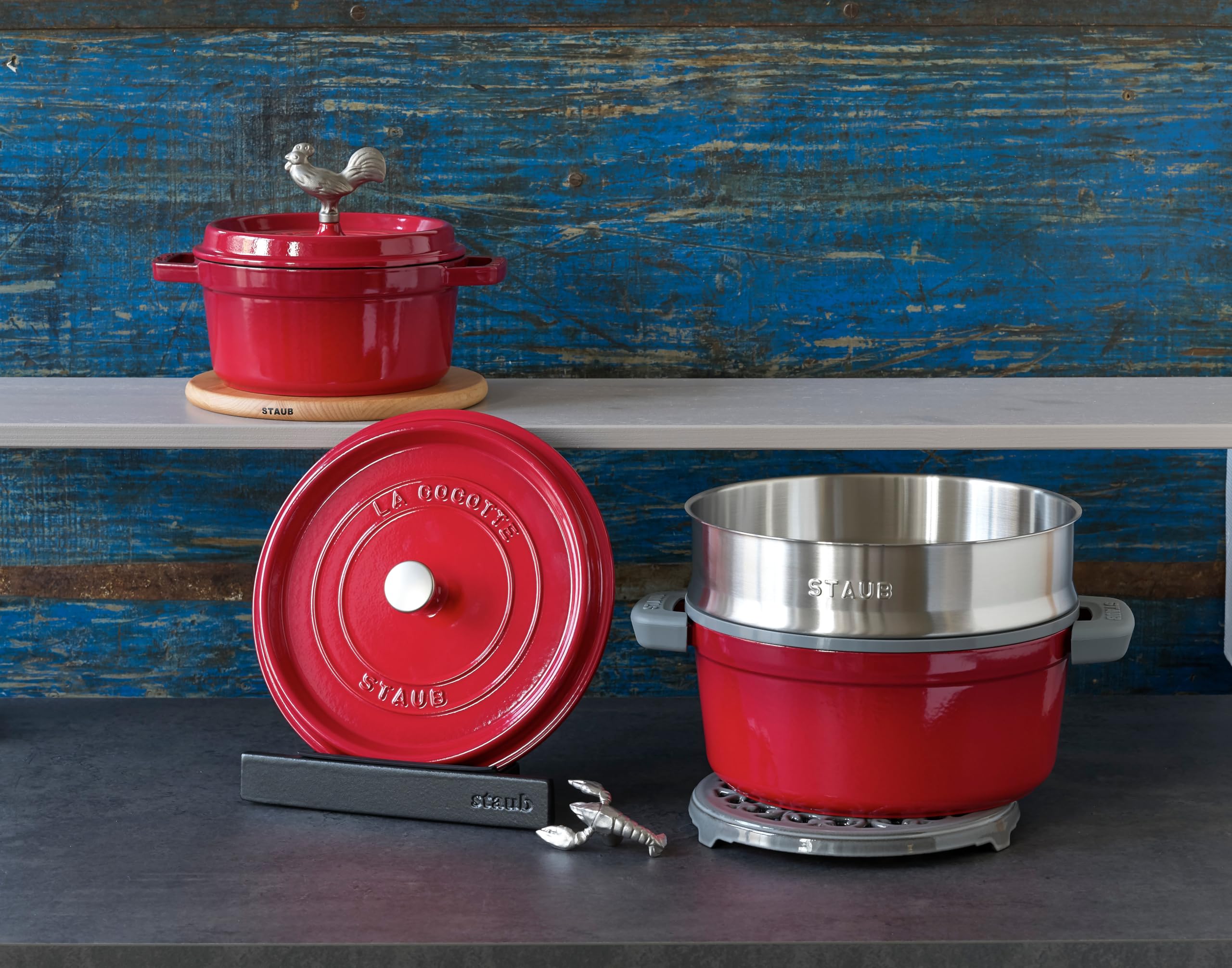 STAUB Cacerola/Cocotte de Hierro Fundido, 18 cm de Diámetro, 1,7 L, Rojo Cereza