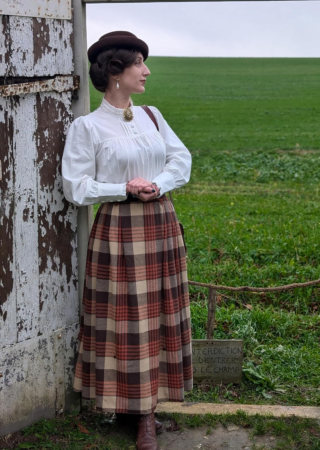 Scarlet Darkness Plaid Skirts for Women High Waist Long Skirt with Pockets - Image 9