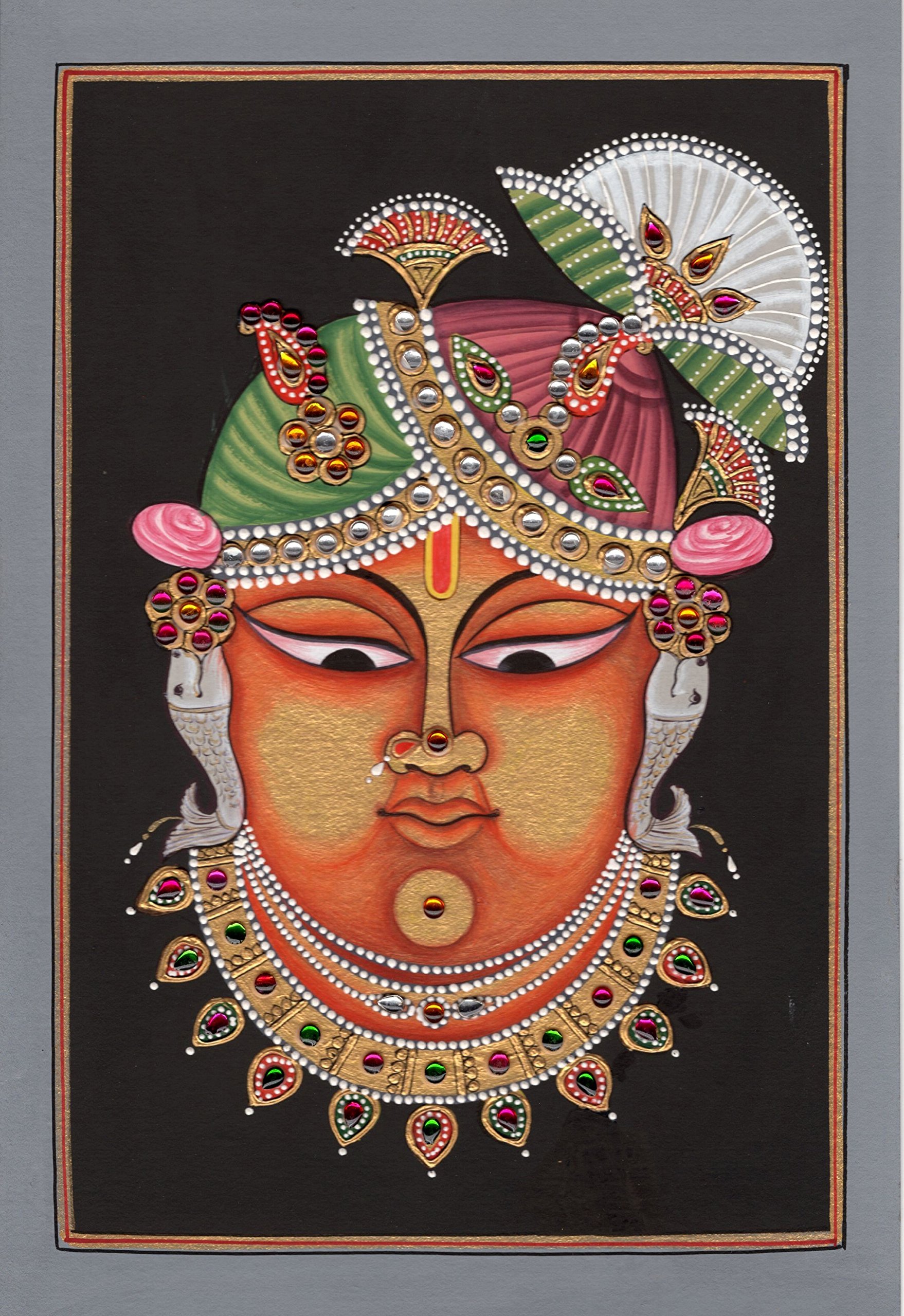 ArtnIndiaShrinathji Krishna Hindu Painting Handmade Sreenath Spiritual Srinath Painting