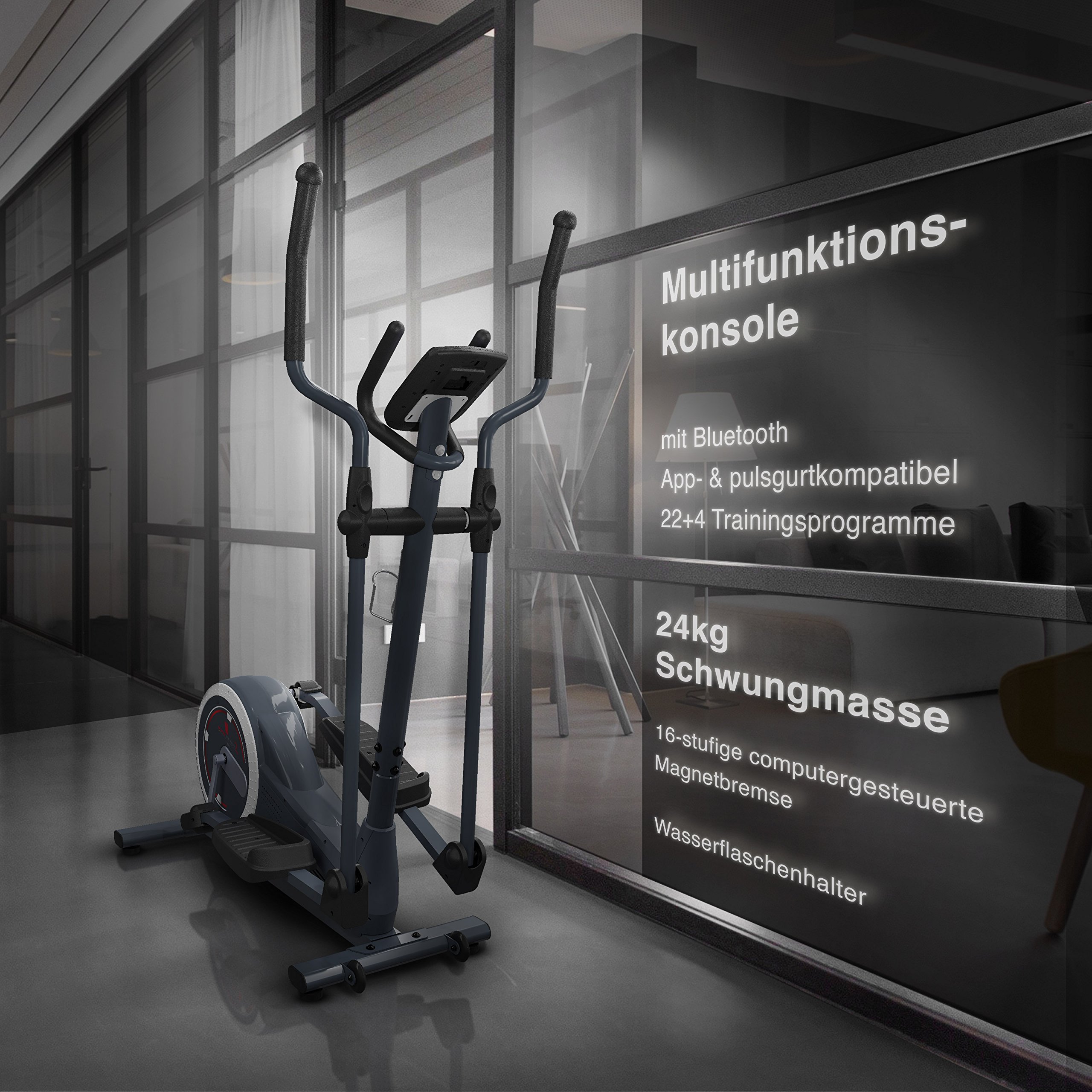 Sportstech Cyclette ellittica CX670 Quick-Fold-System, Massa volanica 21 kg, Smartphone App, Bluetooth e cardiofrequenzimetro Compatibile, 12 programmi di Allenamento, HRC e Porta Tablet (CX650)