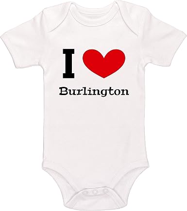 Amazon.com: Kinacle I Love Burlington - Body para bebé : Ropa, Zapatos y  Joyería