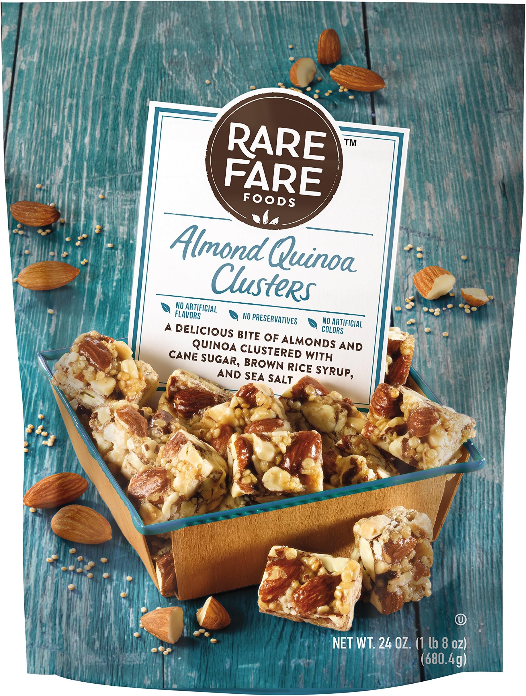 Rare Fare Foods, Almond Quinoa Clusters, 24 Ounce