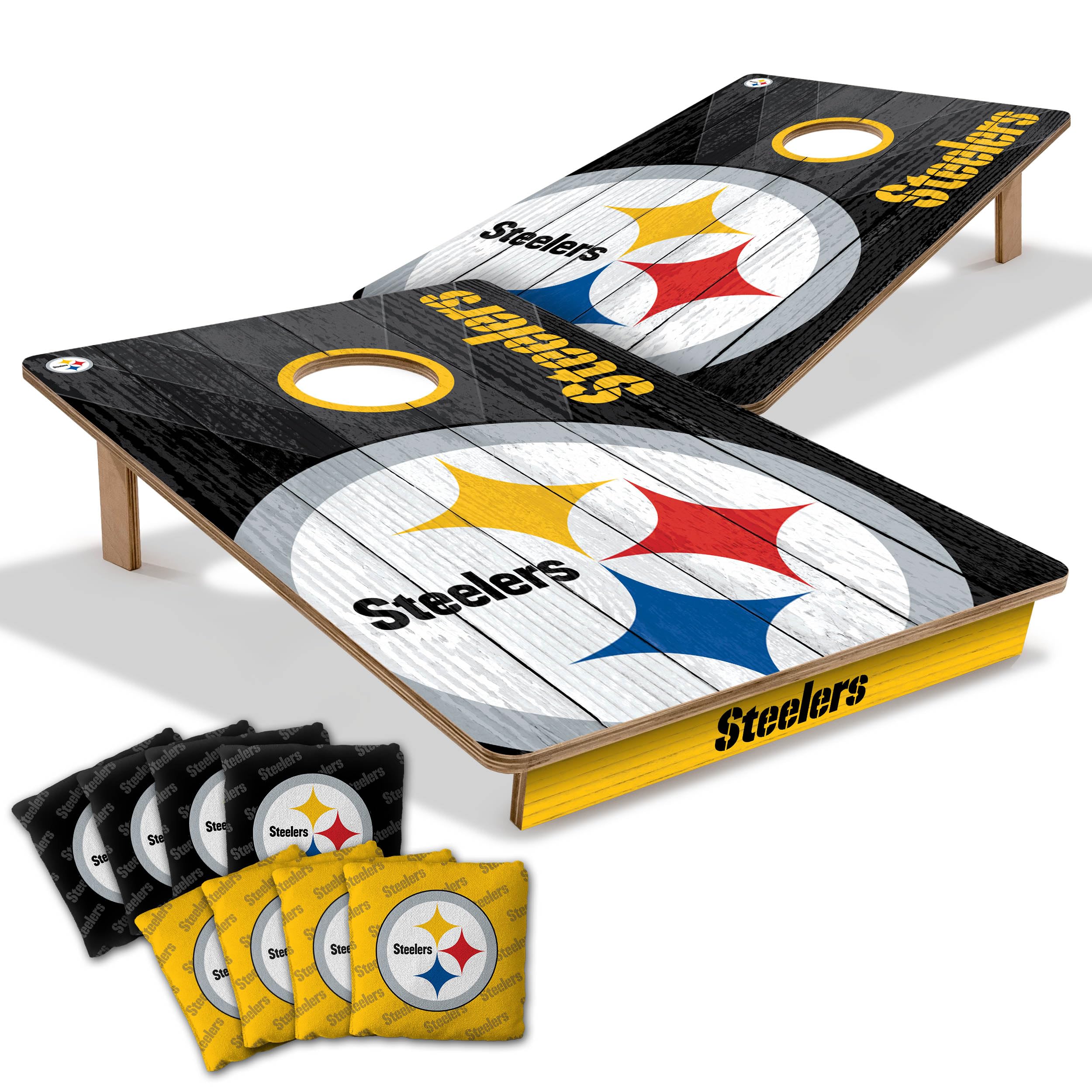 YouTheFan NFL 2’ x 3’ Wood Cornhole Game with Logo Bags