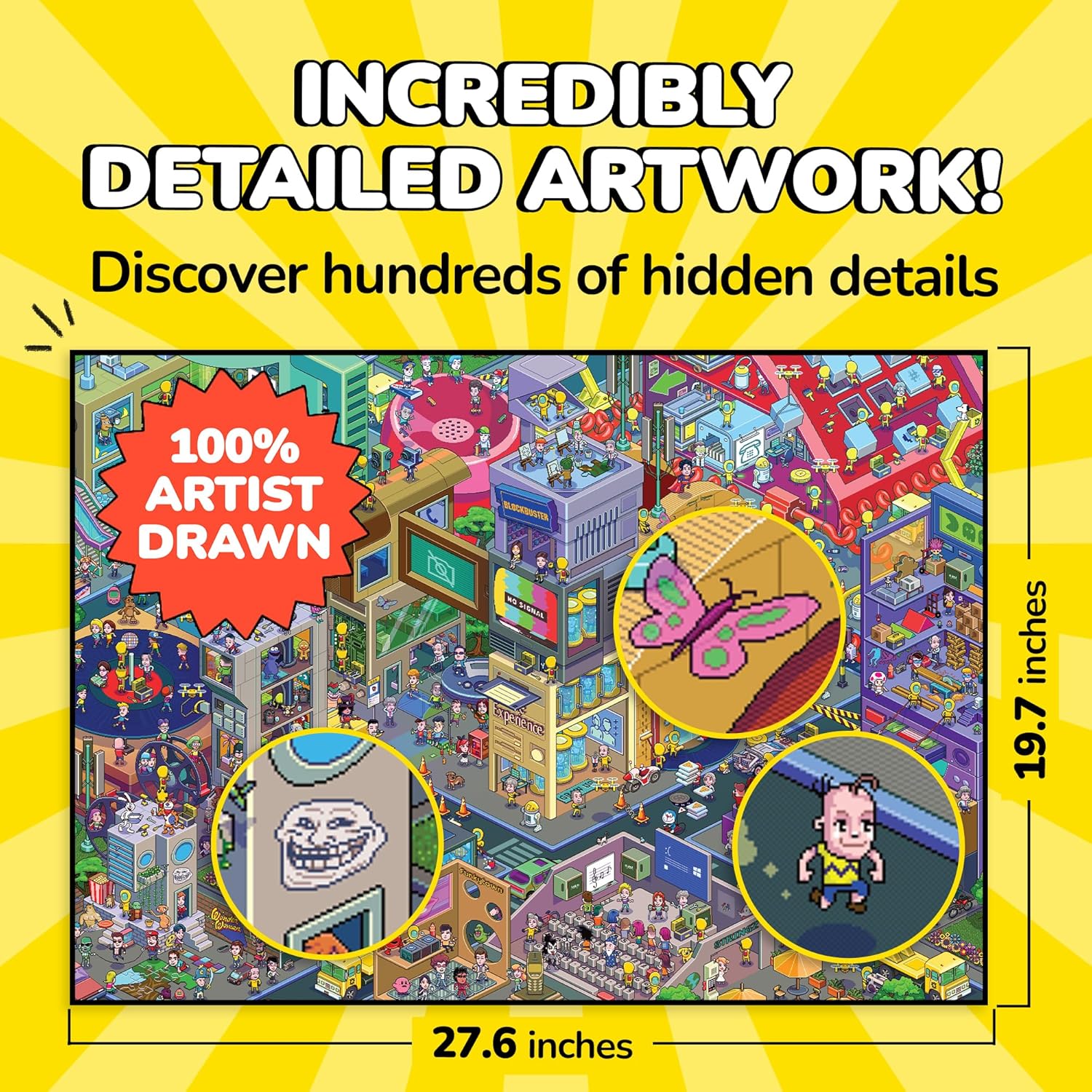 Odd Pieces Jigsaw Puzzles 1000 Pieces with Storytelling Comics, Christmas Gifts for Women, White Elephant, Mystery Puzzle for Adults & Kids - 19.7'' x 27.6'' Frameable Magic Puzzle Art (Time Keepers)