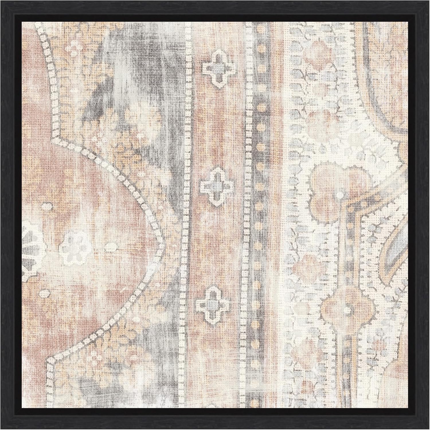 Amanti Art Framed Canvas Wall Art 30x30 Antique Cloth I by Wild Apple Portfolio, Framed Wall Art Canvas, Abstract Artwork, Modern Decor, Large Poster Painting for Living Room, Bedroom, Bathroom,