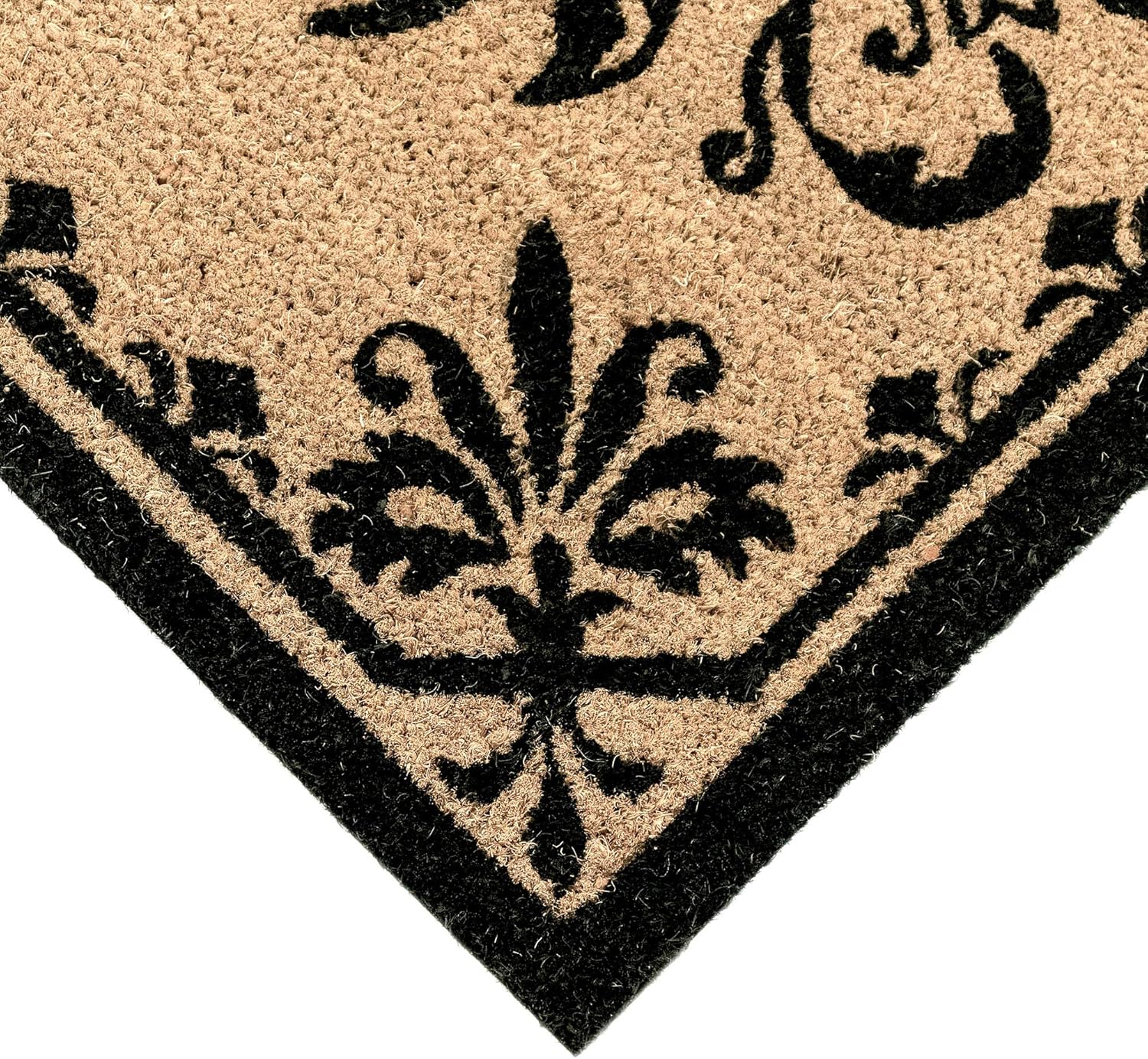 Liora Manne Dwell Doormat Non-Slip Natural Fiber Outdoor Mat-Botanical, Vine Black T 1'8" x 3'4"