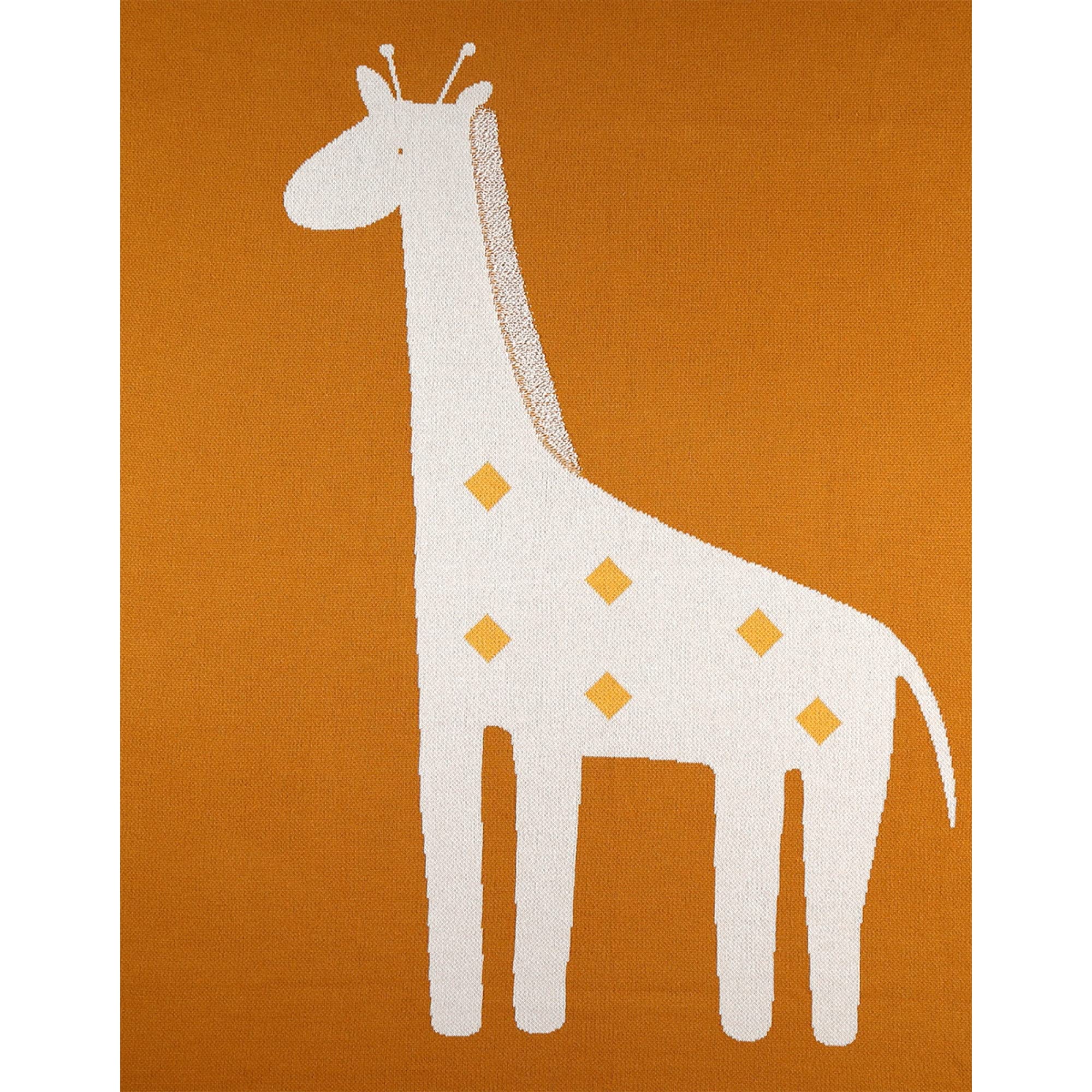 Noukie'sGiraffe Tiga Jacquard Blanket Ochre 100 x 140 cm