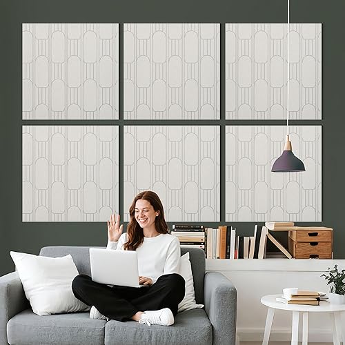 Miniatura 16 de 6 piezas de paneles acústicos, paneles de pared acústicos absorbentes de sonido de 23.6x23.6 pulgadas, paneles de pared acústicos decorativos para