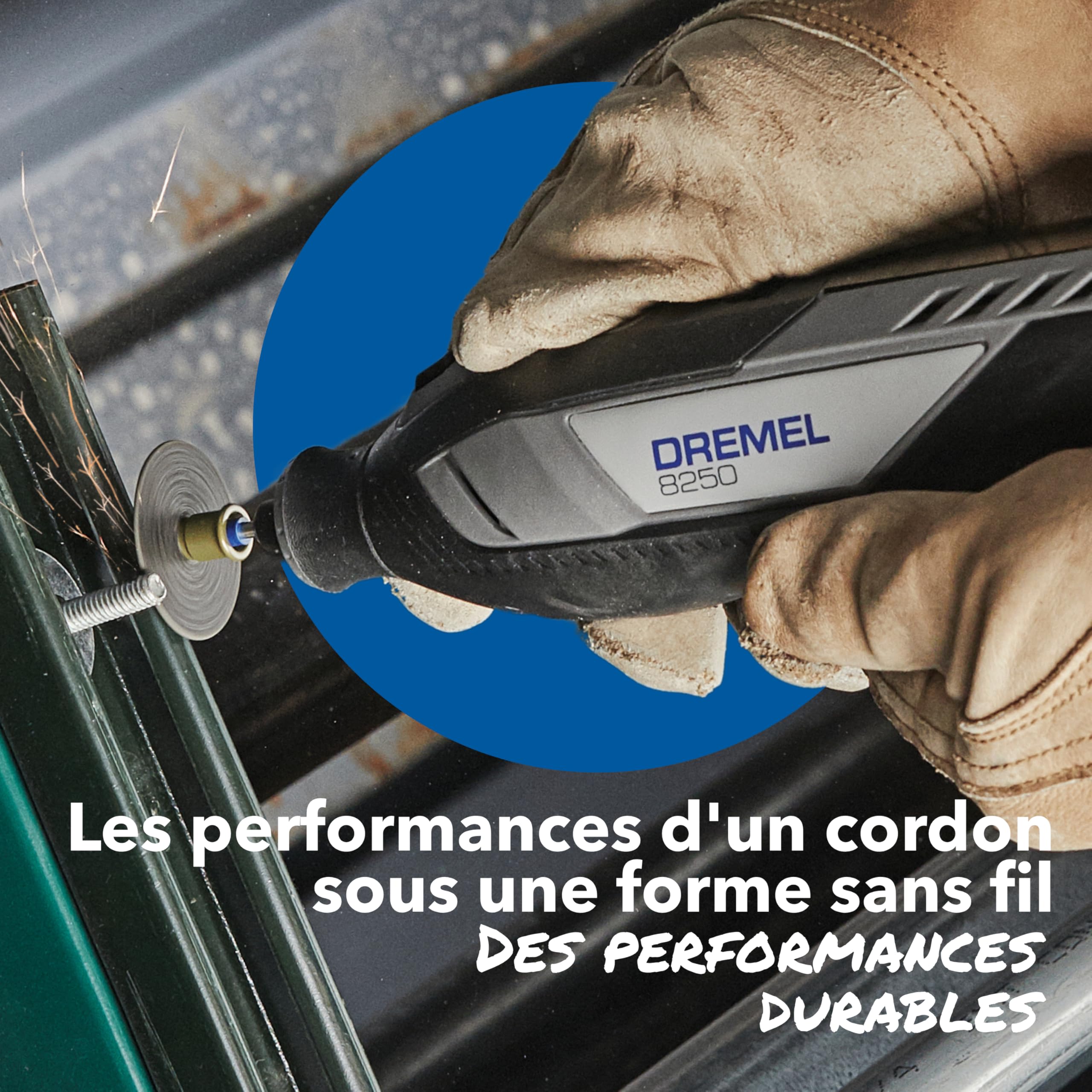 Dremel 8250 Outil rotatif sans fil 12 V 5 000-30 000 tr/min Kit d'outils multifonctions sans balais avec boîte Dremel, 65 accessoires, 5 accessoires et embouts, pour poncer, fraiser, graver