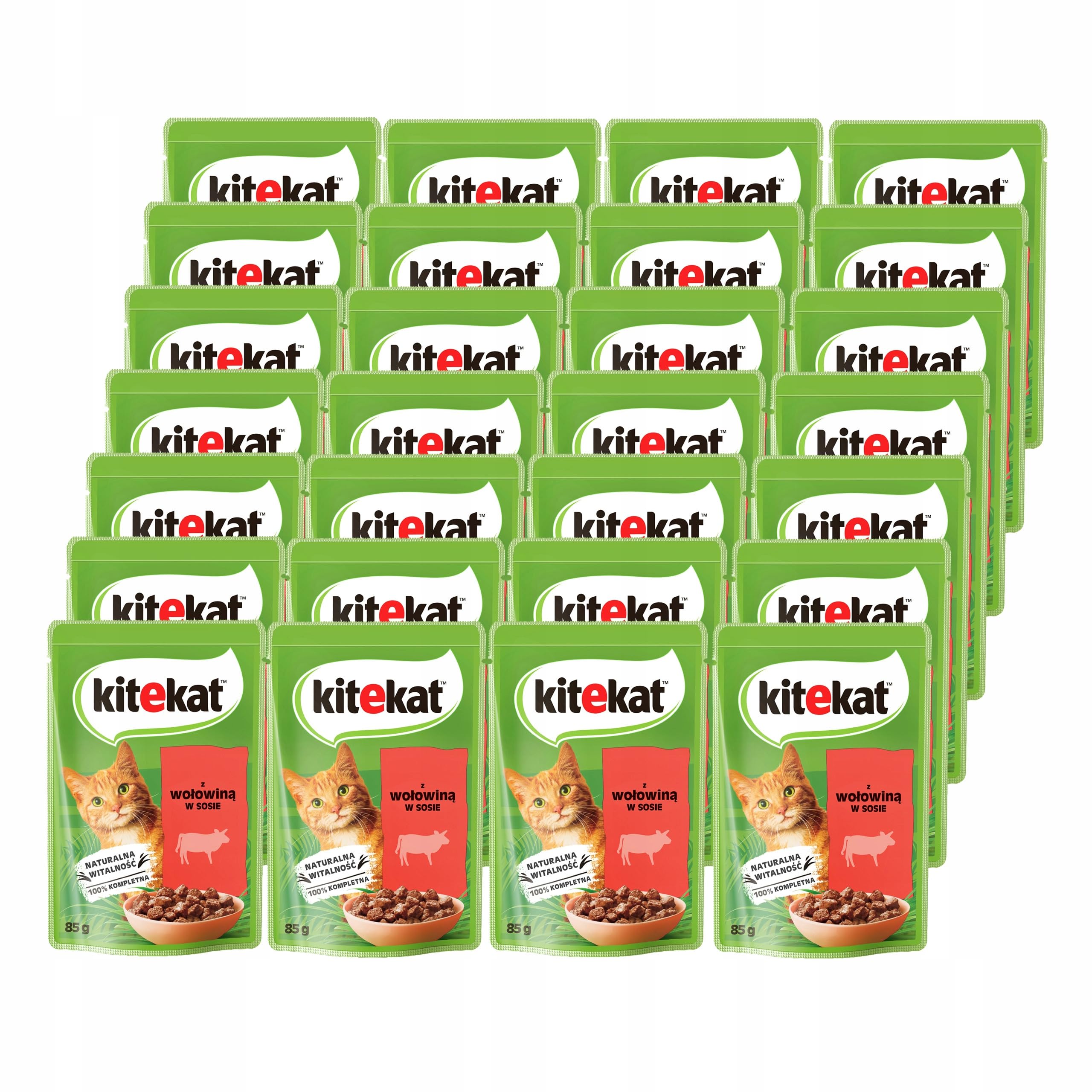 KITEKAT Portionsbeutel mit Rind in Sauce für Katzen 28x85g