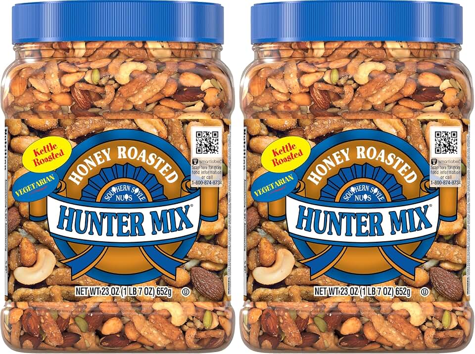 Southern Style Nuts Honey Roasted Hunter Bulk Trail Mix,23 oz,Honey Roasted Sesame Sticks & Peanuts,Sunflower Kernels,Almonds,Cash