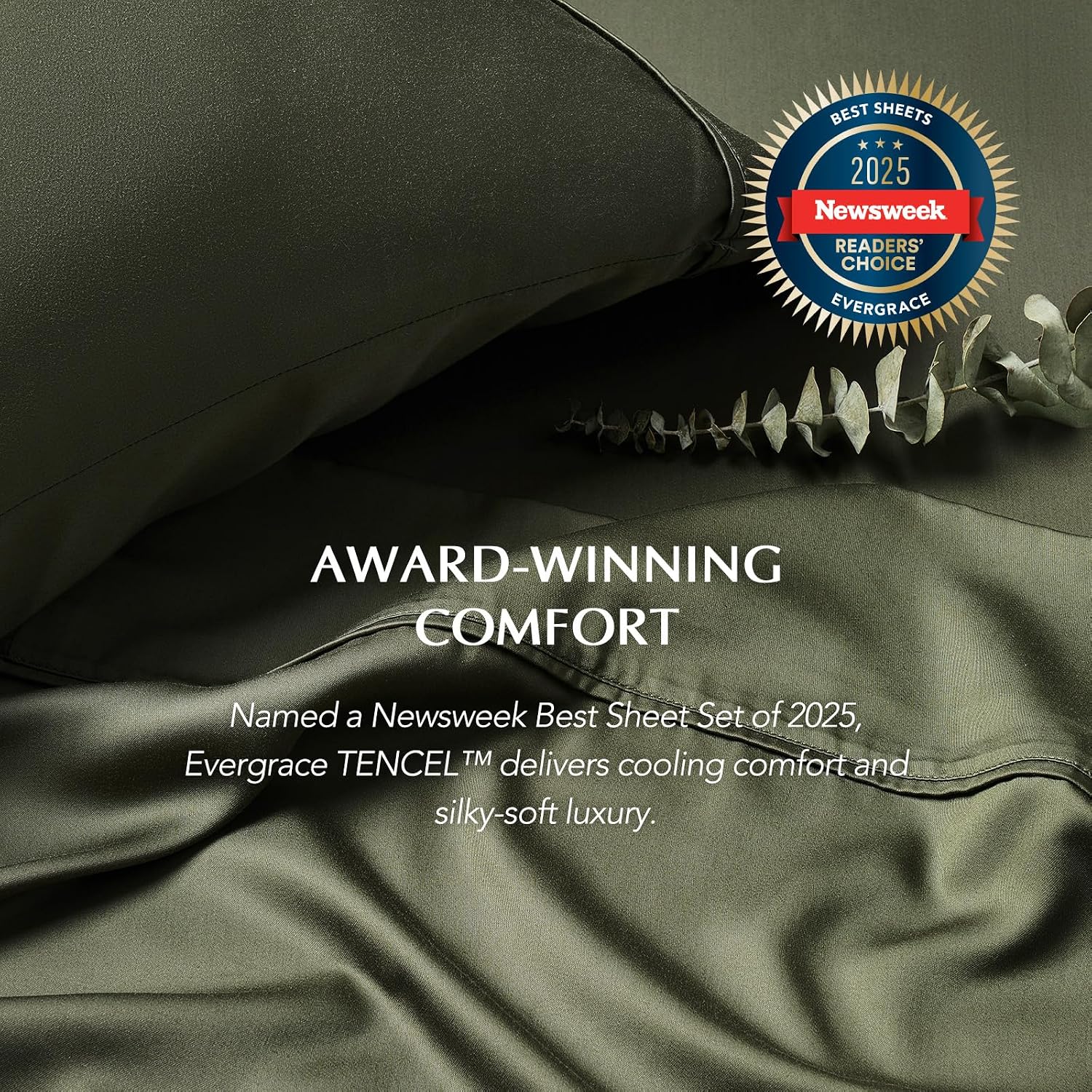 EverGrace Tencel™ Sheet Set, Breathable & Cooling, Queen, Dark Olive Green
