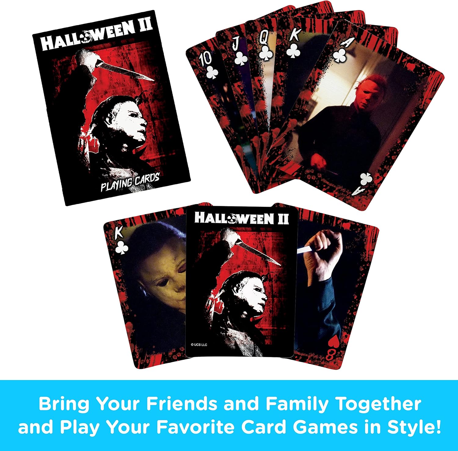 AQUARIUS Halloween 2 Playing Cards - Halloween 2 Themed Deck of Cards for Your Favorite Card Games - Officially Licensed Halloween Merchandise & Collectibles, Black, Red, 2.5 x 3.5 (52854)