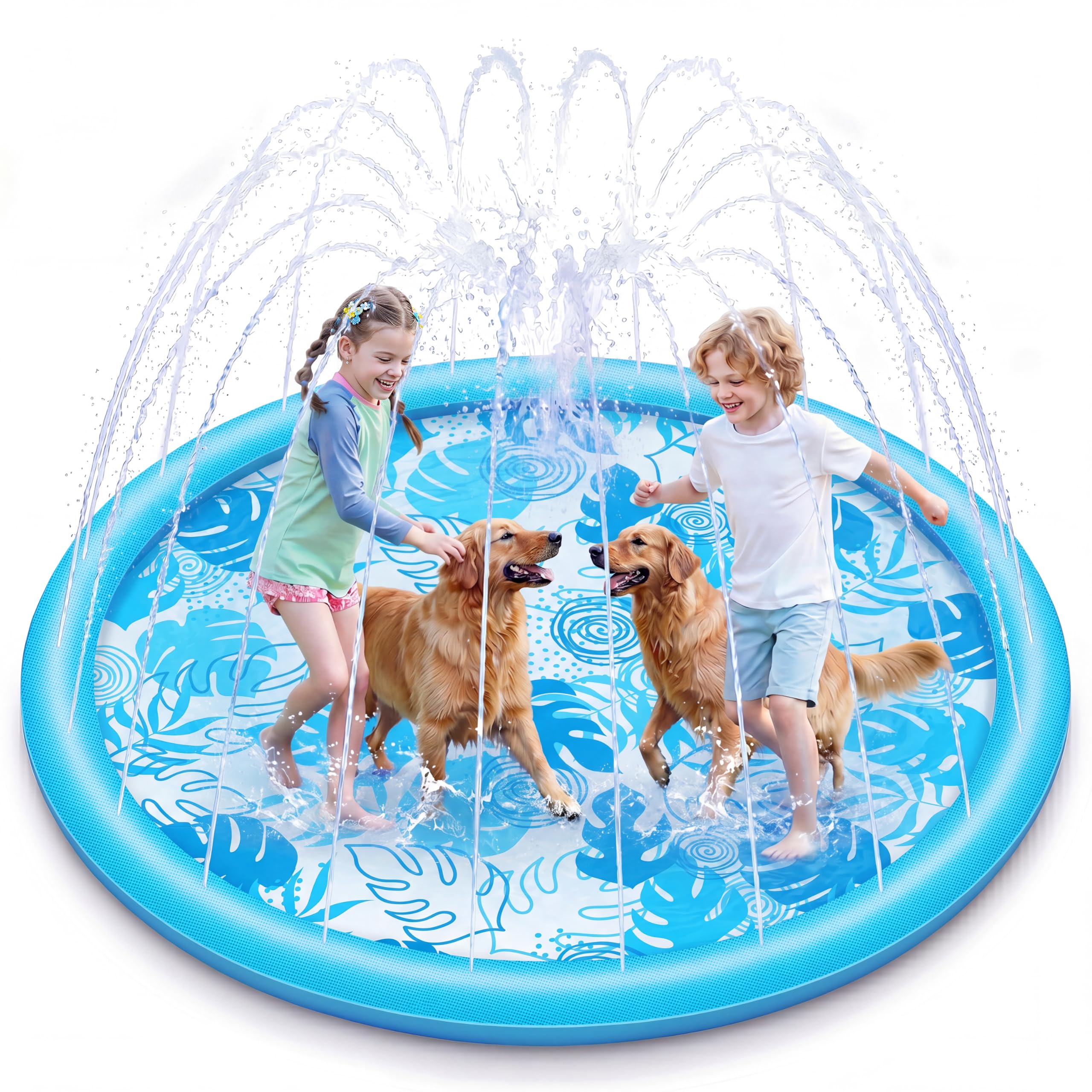 Amazon.com: SLOOSH Splash Pad Sprinkler Mat - 6ft Tropical Leaves
