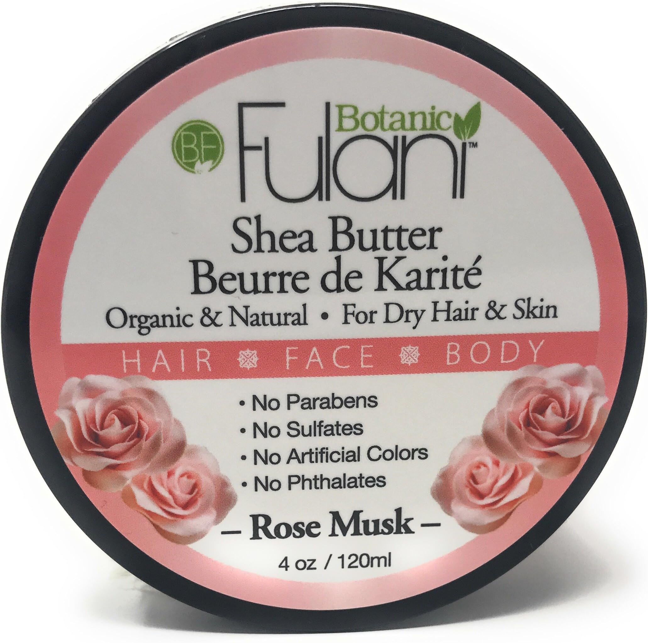 Shea Butter/Beurre De Karité (Rose Musk) 4oz- Multi-Purpose Butter-The World Best Moisturizer and Healing Butter.