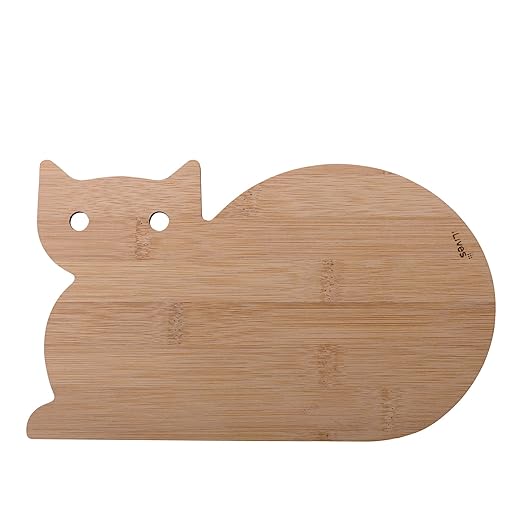 NineLives Wooden Chopping Board, Cat, 24 x 14.5 x 0.5 cm