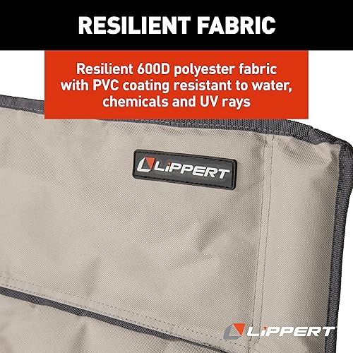 Miniatura 5 de Lippert Components Scout Plus - Silla de director con mesa auxiliar para campamento, plegable, marco de tubo de acero, poliéster 600D, revestimiento