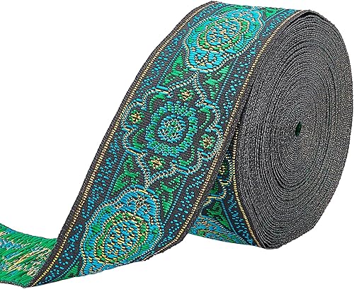 FINGERINSPIRE Cinta jacquard vintage de 7.7 yardas, 1.3 pulgadas, con embriderizada, tela tejida con flecos para accesorios de ropa de bricolaje,
