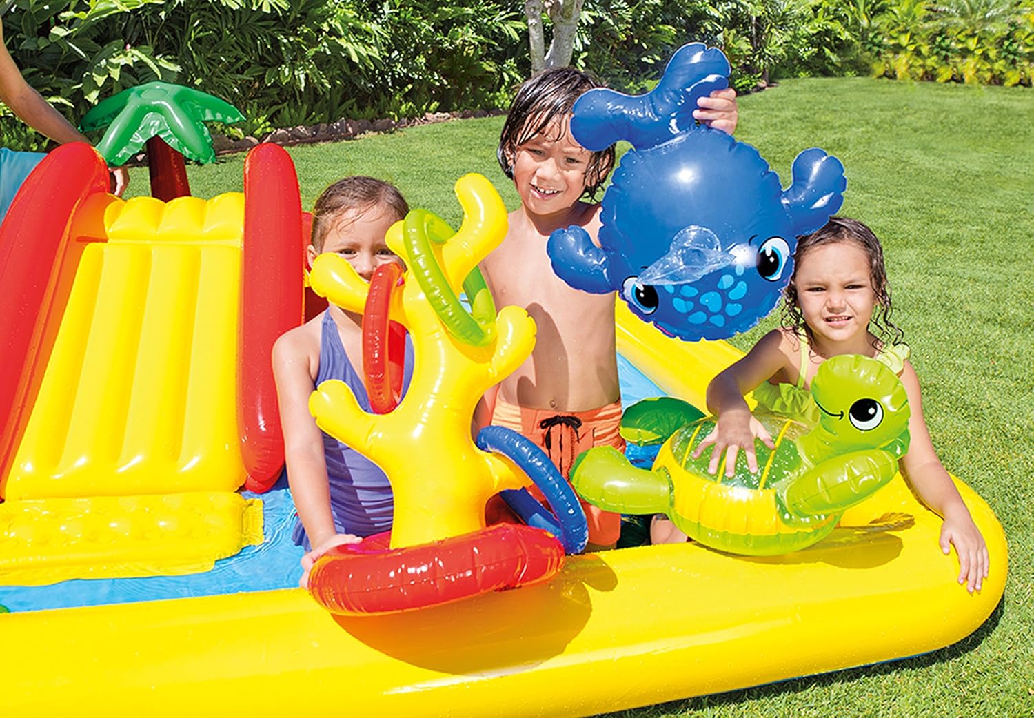 Intex Ocean Scene Kiddie Pool with Shade Canopy & Ocean Play Kiddie Pool & Games