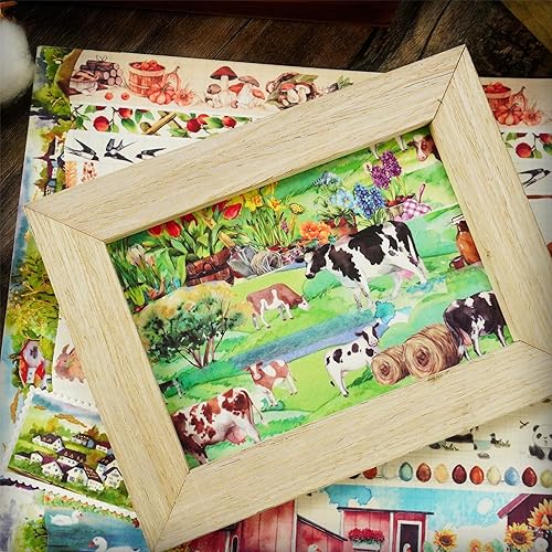 Miniatura 6 de YUBBAEX Juego de 17 rollos de cinta Washi Forest Washi de lámina dorada ancha para enmascarar campos de montaña, animales, cintas decorativas para