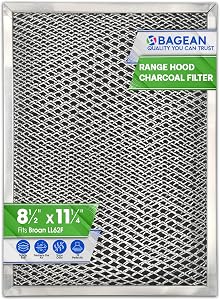 Bagean Stove Hood Vent Filter 8.50" x 11.25" LL62F Charcoal Grease Combo - Fits Ductless Broan Range Hood Filter Replacement - Metal Screen Filters Grease and Carbon Freshen Kitchen Stove Air (1-Pk)
