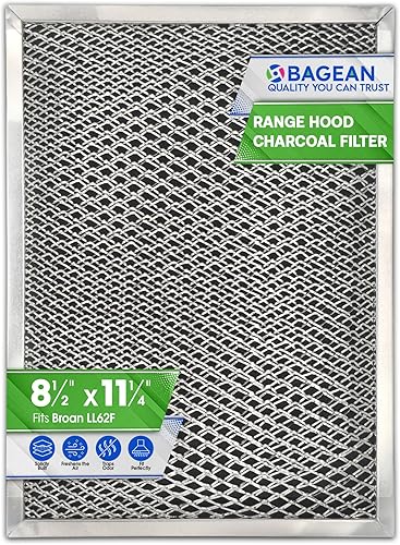 Bagean Filtro de ventilación para campana de estufa LL62F de 8.50 x 11.25 pulgadas, combo de grasa de carbón  Se adapta a reemplazo del filtro de