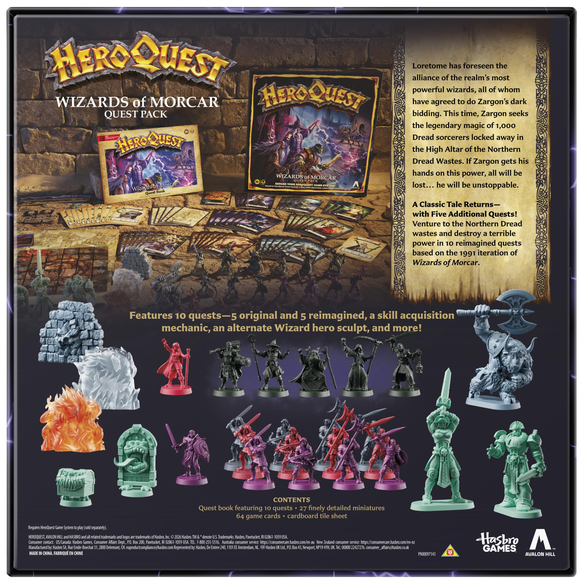 Avalon Hill HeroQuest Wizards of Morcar Quest Pack – od 14 lat – 2 do 5 graczy – gry fabularne
